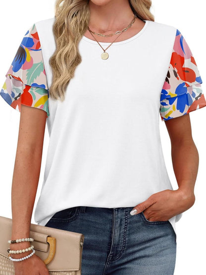Layered Short Sleeve Round Neck T-Shirt