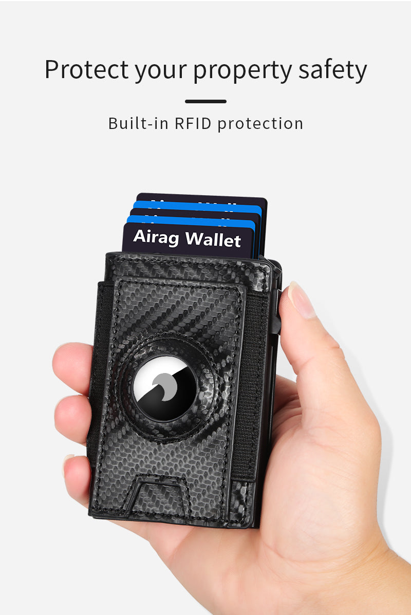 Men's Slim Wallet, RFID Metal Aluminum Shell Men's Automatic Card Ejection Wallet Card Holder