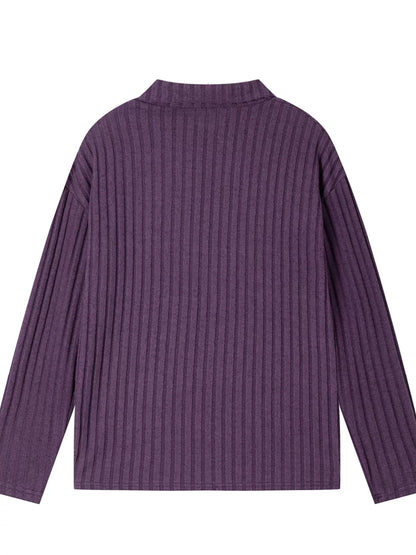 Ribbed Knit Top and Pants Set