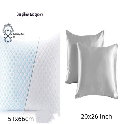 Memory Foam Ice Silk Cool Feeling Memory Crushed Sponge Pillow