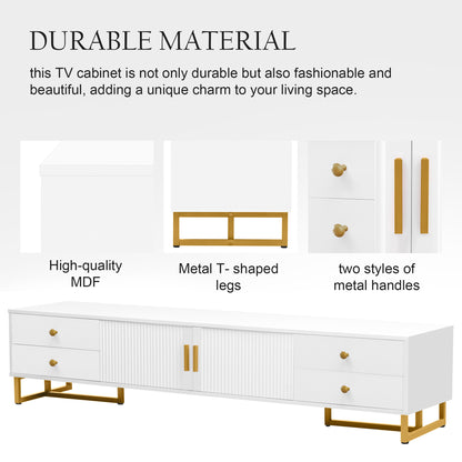VIBE HAUS TV Stand For 65  Inch TV, Entertainment Center TV Media Console Table, Modern TV Stand With Storage, TV Console Cabinet Furniture For Living Room