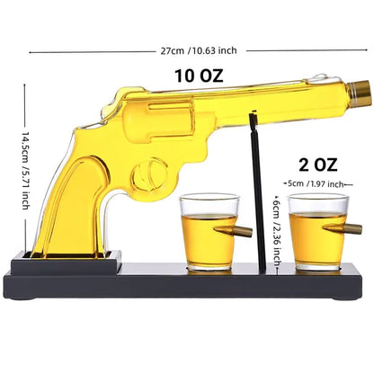 Gifts For Men Dad, 10 Oz Whiskey Gun Decanter Set + 2 Bullet Glasses - Unique Birthday Pistol Gift Ideas Daughter Son, Personalized Liquor Dispenser - Scotch Bourbon Vodka, Him, Brother Husband