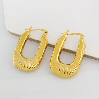 RMZ GOLD NYC 14k Gold Flat Oval Hoop earrings