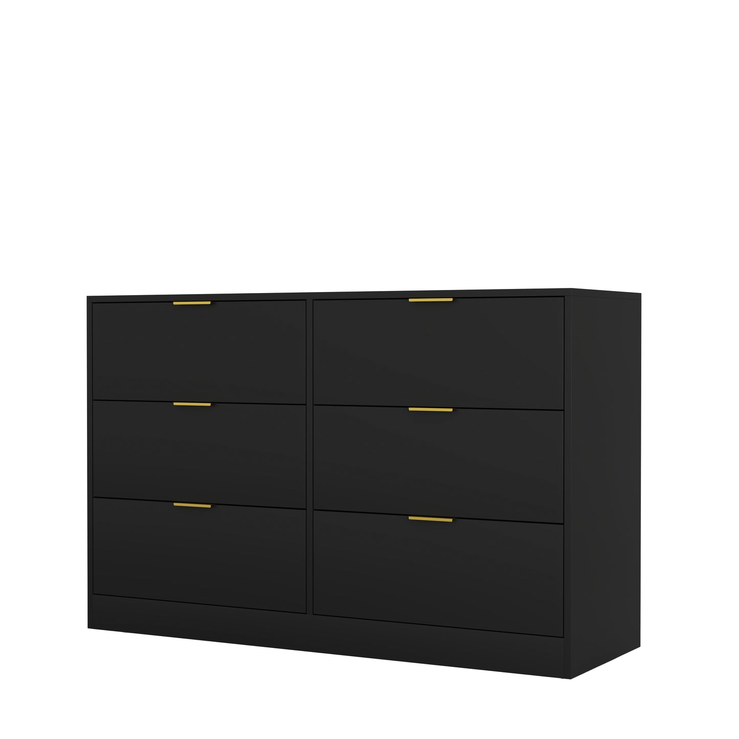 Simply Modern 6-Drawer Dresser, Chest Of Drawers For Bedroom, Living Room, Hallway, And Entryway - Large Storage Cabinet Black