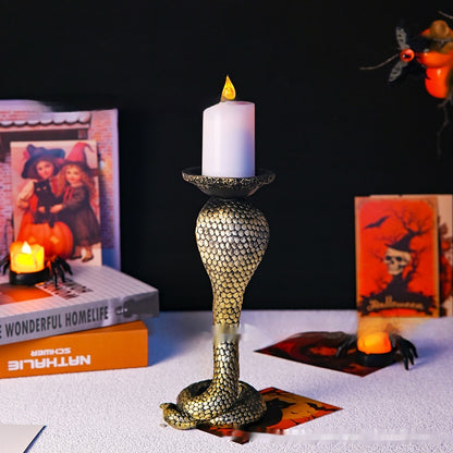Ghost Festival Decoration Glasses Snake King Candlestick Sculptured Ornaments