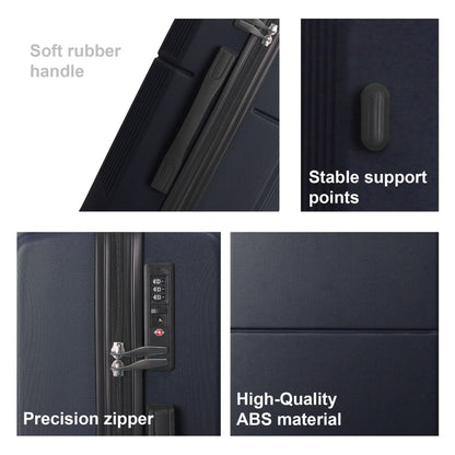 BLUE 3-Piece Premium ABS Luggage Set-20, 24, And 28 Suitcases With Multi-Position Handle, Silent Spinner Wheels, And TSA-Approved Lock-Durable, Stylish, And Spacious Travel Gear