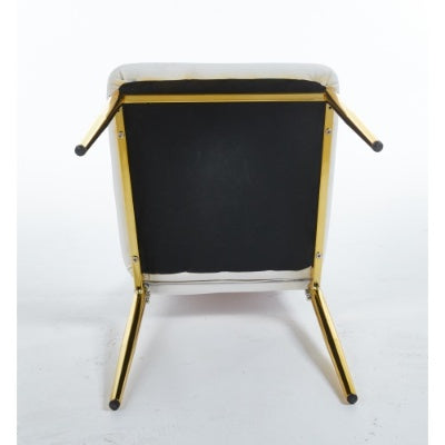 Chair Set Of 4,GOLDEN COLOR LEG,WHITE SEAT