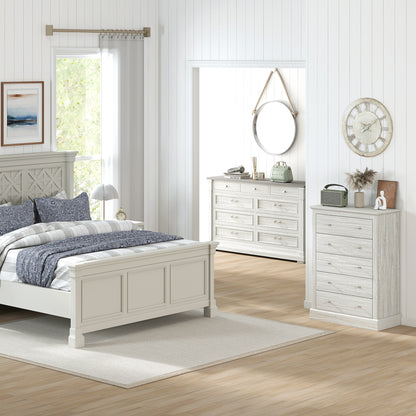 31" Wide Farmhouse Chest of Drawers with 5 Drawers, Dresser for Bedroom with Wood Top for Living Room, Dirty Oak