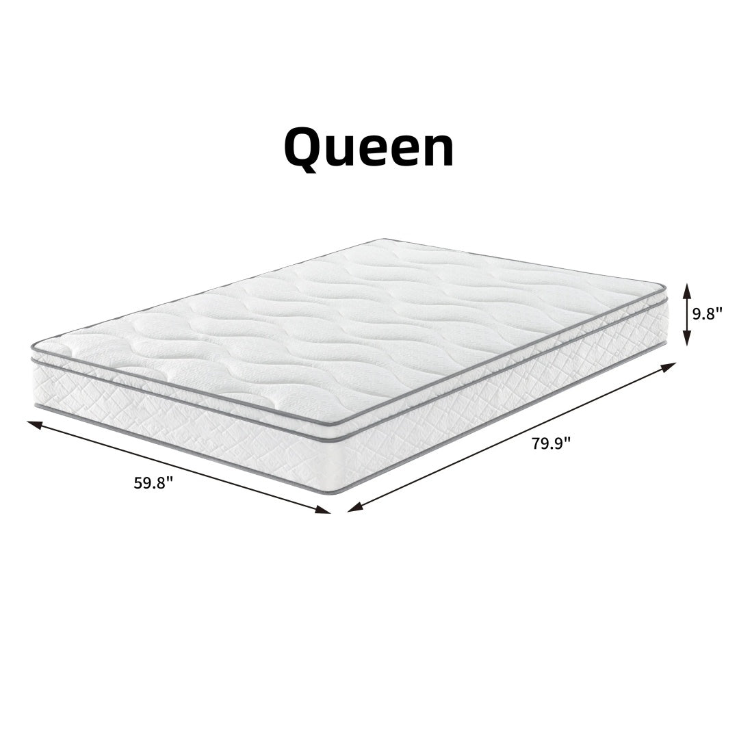 Queen Size Mattress,10 Inch Hybrid Mattress In A Box With Gel Memory Foam,Individually Wrapped Pocket Coils Innerspring For Breathable And Durable Support, Made In USA, CertiPUR-US Certified