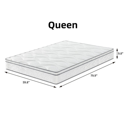 Queen Size Mattress,10 Inch Hybrid Mattress In A Box With Gel Memory Foam,Individually Wrapped Pocket Coils Innerspring For Breathable And Durable Support, Made In USA, CertiPUR-US Certified