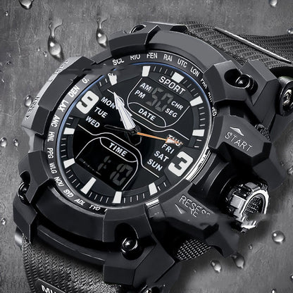 Stylish Black Technology Sports Luminous Boys Electronic Watch