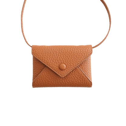 Top Layer Cowhide Delicate Mini Crossbody Envelope Card Bag