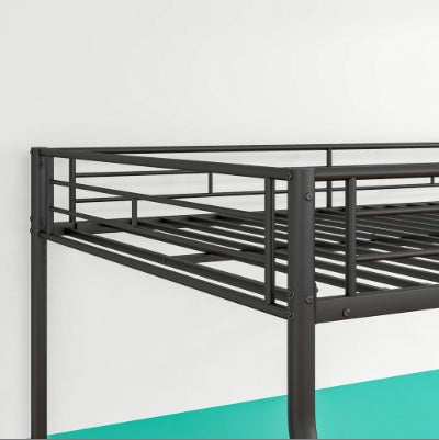 Heavy Duty Metal Bunk Bed Full Over Queen Bunk Bed Frame For Adults, Noise Free Frames, No Boxing Spring Needed