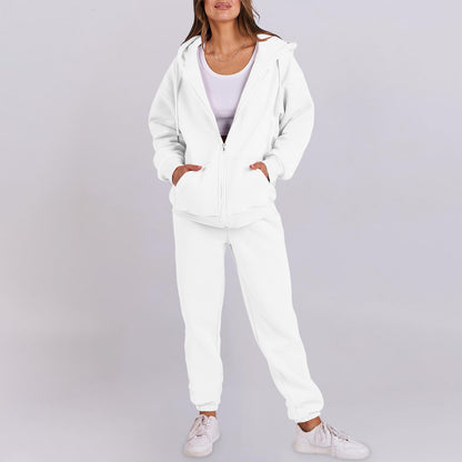 Relaxed-fit Top And Jacket Couples Set Hoodie