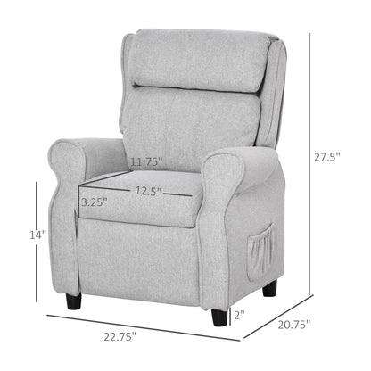 Kids Recliner Chair Children Sofa Angle Adjustable Single Lounger Armchair Gaming Chair with Footrest 2 Side Pockets for 3-5 Years