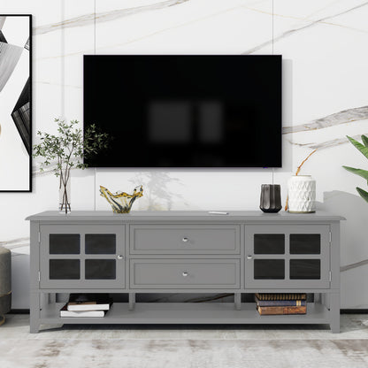 TV Stand For TVs Up To 60'', Entertainment Center With Multifunctional Storage Space, TV Cabinet With Modern Design, Media Console For Living Room, Bedroom