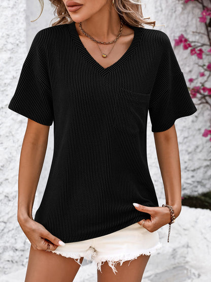Relaxed V-Neck Pocket Tee