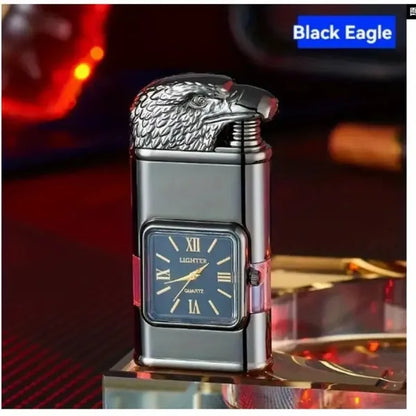 1pc Butane Lighter, Magic Dual Flame Lighter, Windproof Jet & Soft Flame Switchable Lighter, Quartz Dial Lighter, Invertible Flame, Perfect Gift For Father,