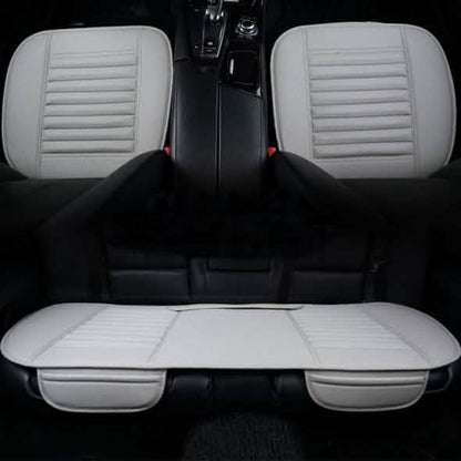 3-Piece: Breathable Bamboo PU Leather Car Seat Cover