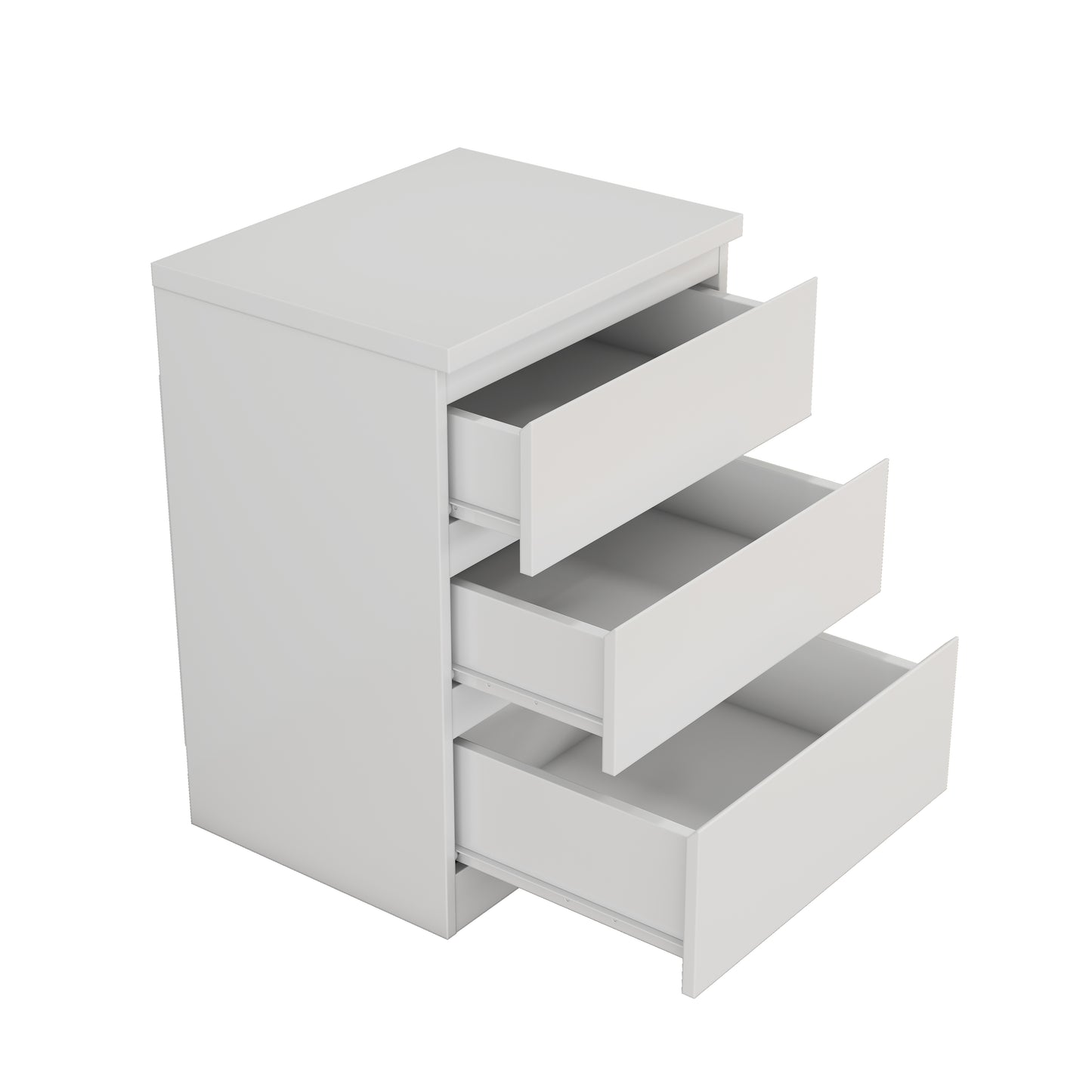 19.7-Inch White Nightstand With 3 Drawers, Beside Table With Drawers Handle Free Design,Thickened Top Plate,Small Side Table Storage Cabinet 3 Drawer Night Stand For Bedroom,Living Room