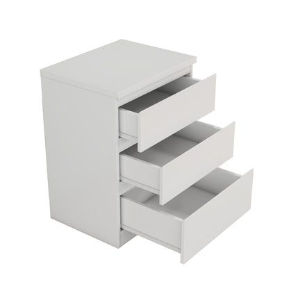19.7-Inch White Nightstand With 3 Drawers, Beside Table With Drawers Handle Free Design,Thickened Top Plate,Small Side Table Storage Cabinet 3 Drawer Night Stand For Bedroom,Living Room