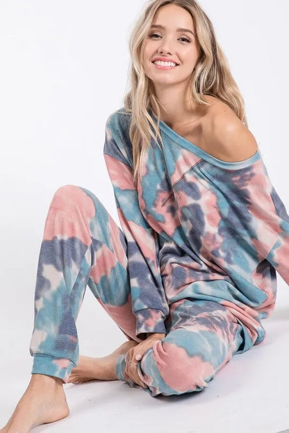 BiBi Tie Dye French Terry Casual Pants
