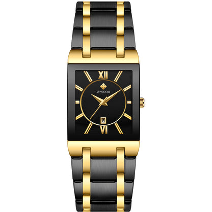 Fully Automatic Non-Mechanical Square Men's Steel Band Quartz Watch Waterproof Watch