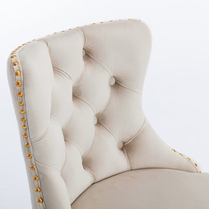 A&A Furniture,Golden Swivel Velvet Barstools Adjusatble Seat Height From 25-33 Inch