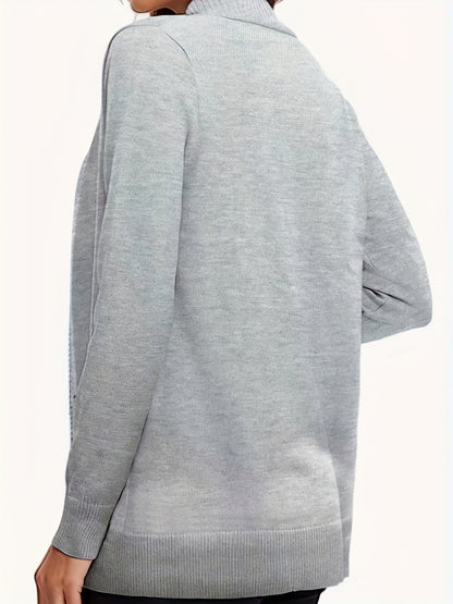 Open Front Long Sleeve Sweater Cardigan