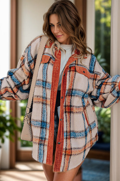 Plus Size Plaid Boyfriend Jacket