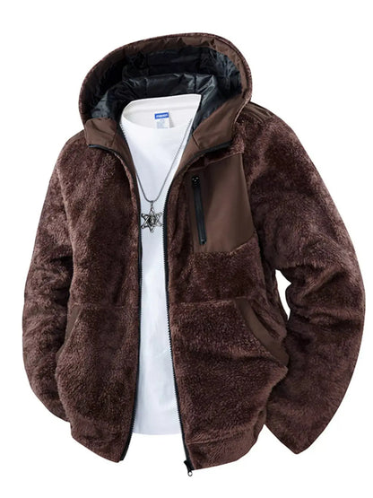 Men's Zip Up Fleece Hooded Jacket