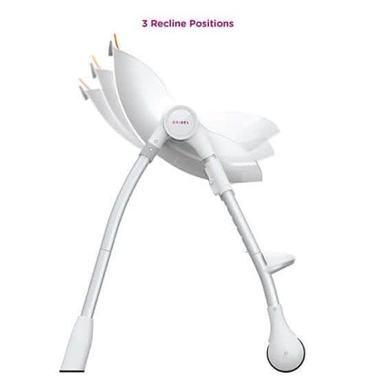 Oribel Cocoon High Chair. 3 Recline Option + Height Adjustable, Removable Tray (Refurbished)