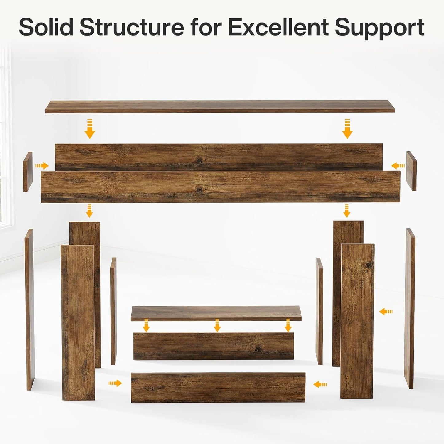 Console Table 2-Tier Entryway Table Wood Sofa Table