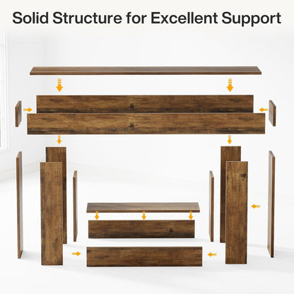 Console Table 2-Tier Entryway Table Wood Sofa Table
