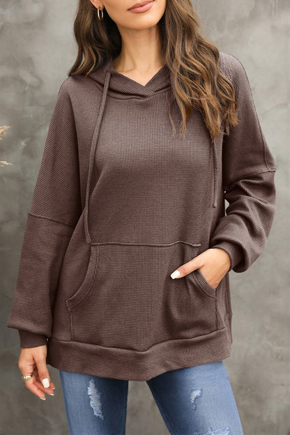 Cozy Waffle Knit Back-to-School Hoodie