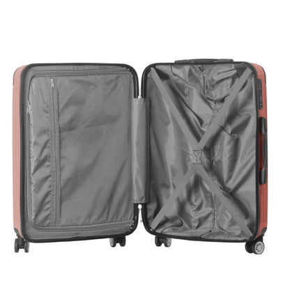 3-Piece Lightweight ABS Hardshell Luggage Set 20, 24, 26 In Rice Brown With Spinner Wheels, TSA Lock, And Adjustable Telescopic Handle - Durable Travel Suitcases