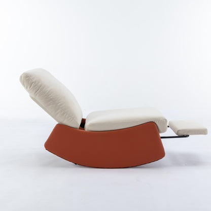 Modern Rocking Chair Recliner, Comfy Rocker Nursery Chair With Footrest, Accent Reading Chair, Uphol