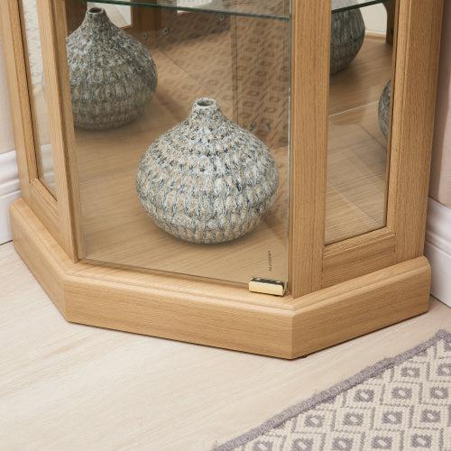 Corner Glass Cabinet Lighted Curio Cabinet Corner Display Case For Living Room, Curio Cabinet, Antique Collection, Wine,Bar Glass Storage Light Included,Dark Cherry