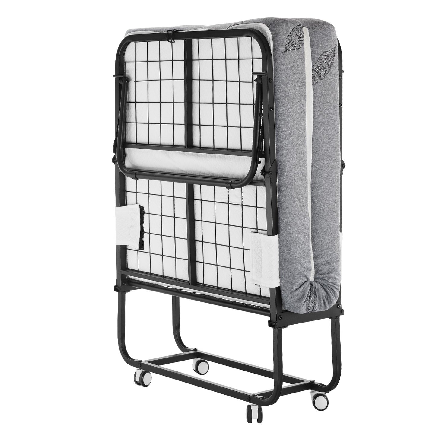 Rollaway Bed, 31 In X 75 In Folding Bed With 5 In Mattress, Twin Size Foldable Bed With Sturdy Metal Frame & Memory Foam Mattress, Portable Twin Roll Away Bed With Mattress, For Adults, Guest