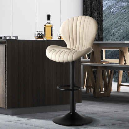 Bar Stools Set Of 2 Modern Swivel Bar Chairs, Barstools Counter Height With High Backrest, Easy 3-5 Minute Assembly