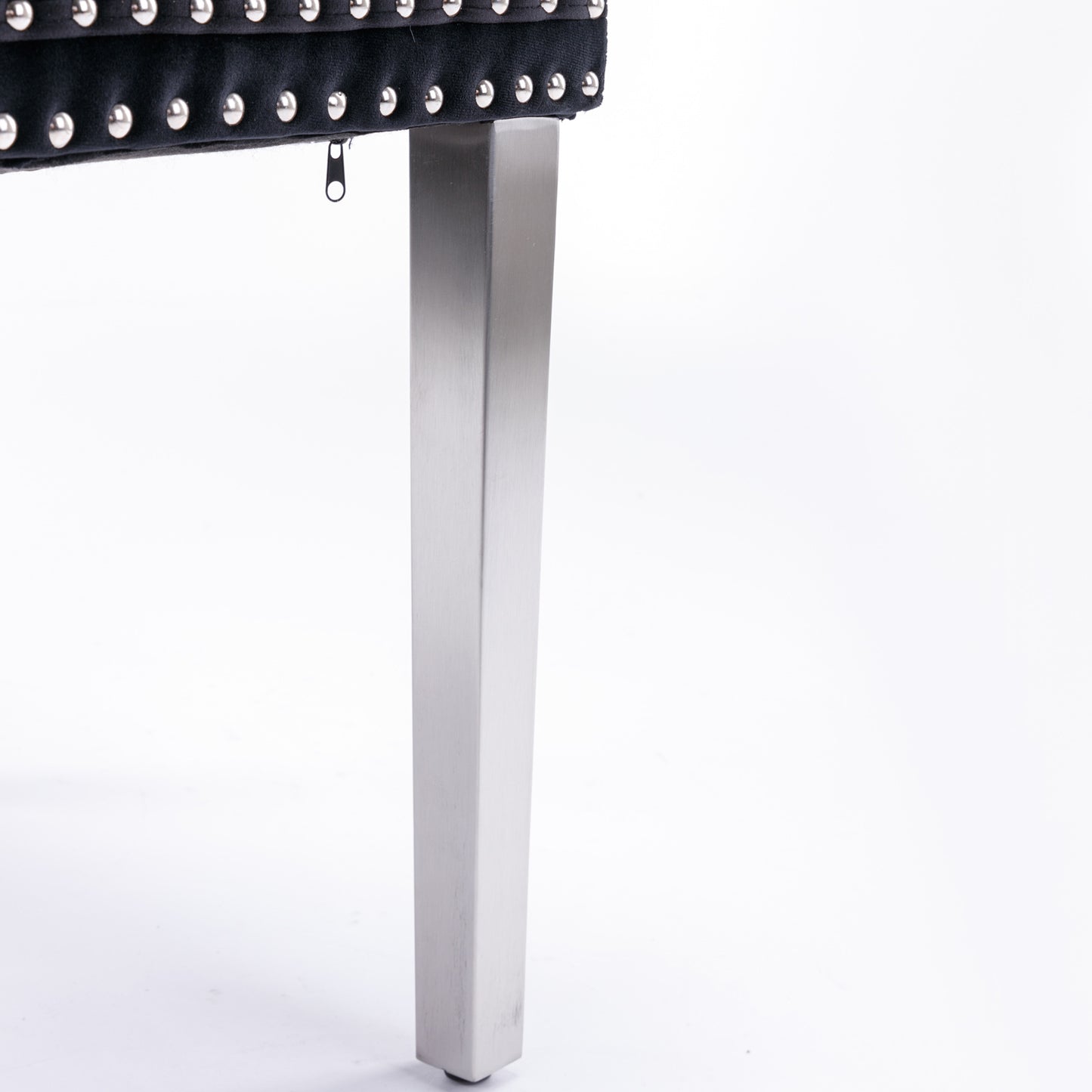 Nikki Modern, High-end Tufted Solid Wood Contemporary Velvet Upholstered Dining Chair With Chrome Stainless Steel Plating Legs