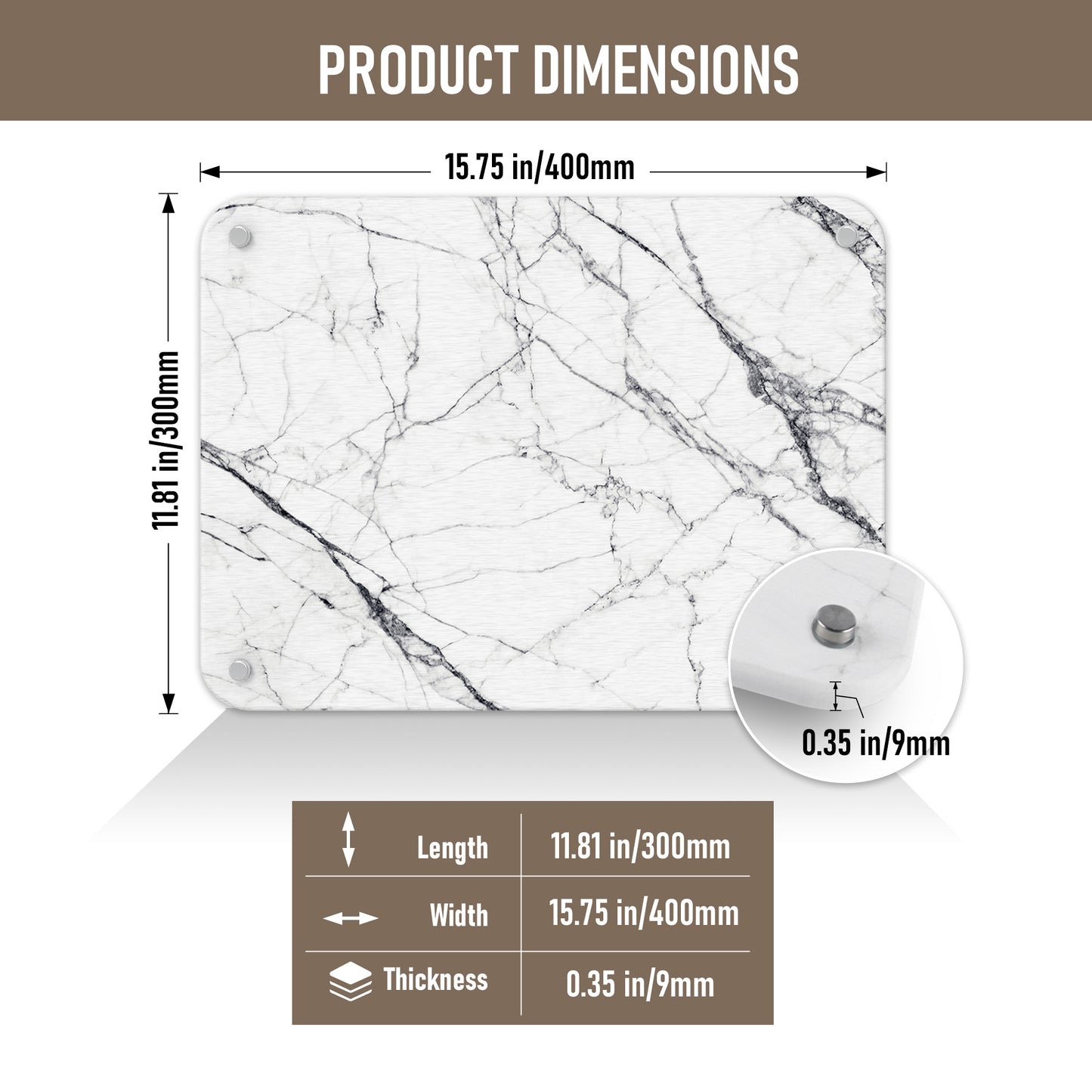 15.75 In. X 11.81 In. White Marble Look Stone Drying Mat For Kitchen, Water Absorbent Diatomaceous Stone Dish Drying Mat--Prohibited From Being Sold On Wayfair And Amazon Platforms