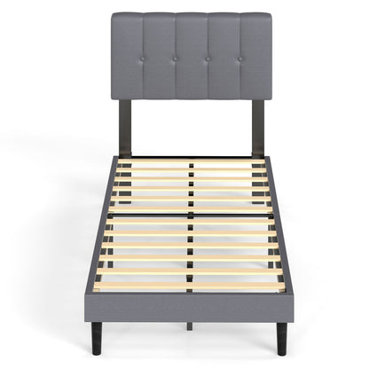 The Headboard Is Made Of Grey Sponge Soft Packaging, The Bed Board Is Wooden And The Bed Frame Is Iron
