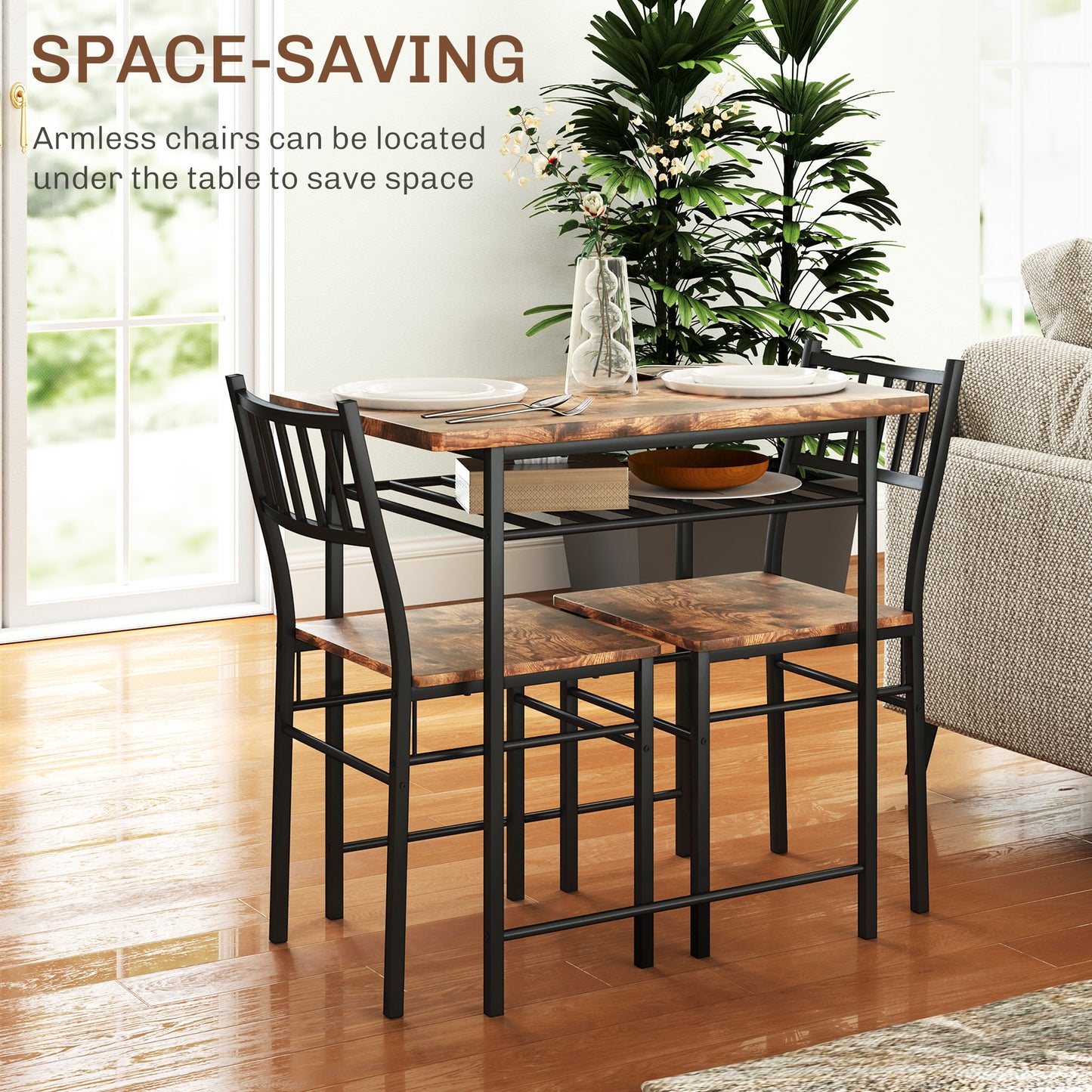 3-Piece Small Dining Table Set for 2