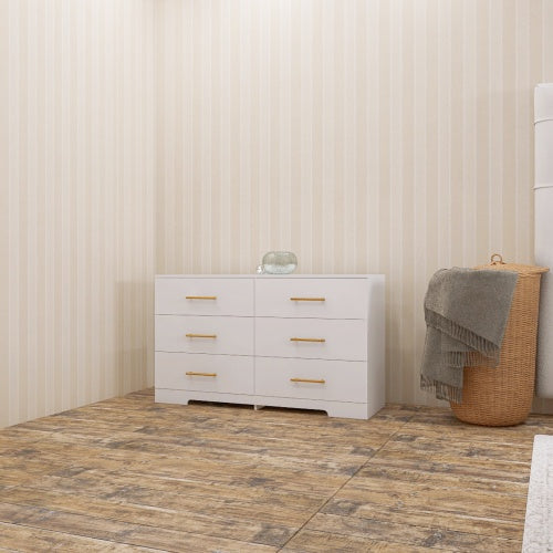 Large White Six Drawer Cabinet