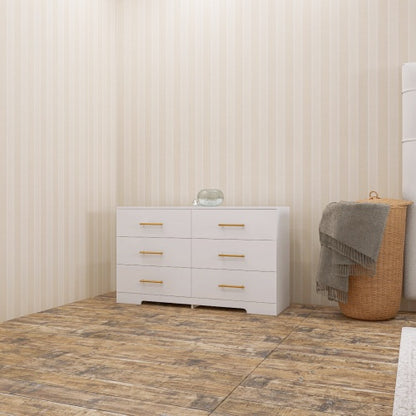 Large White Six Drawer Cabinet