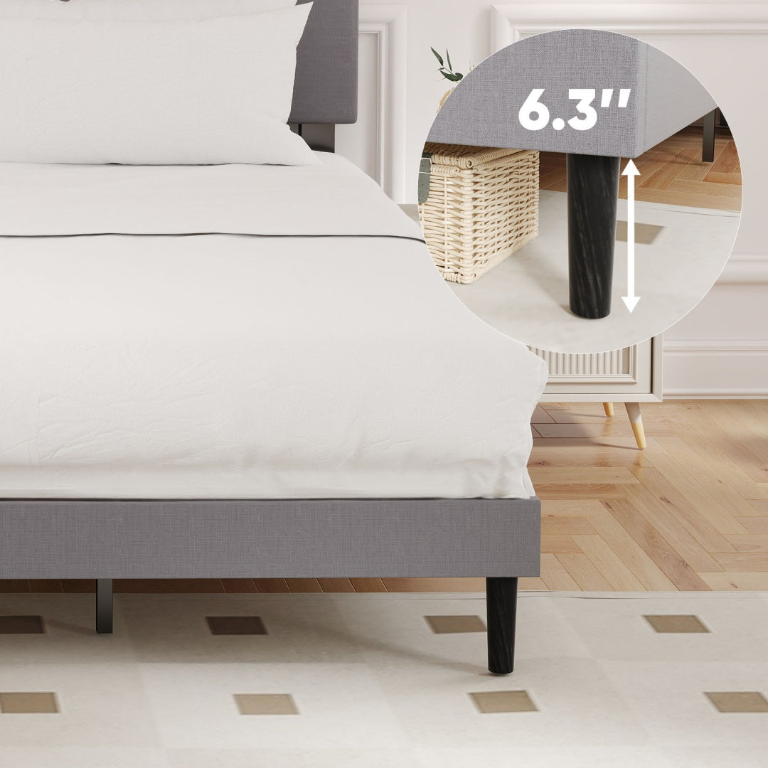 The Headboard Is Made Of Grey Sponge Soft Packaging, The Bed Board Is Wooden And The Bed Frame Is Iron