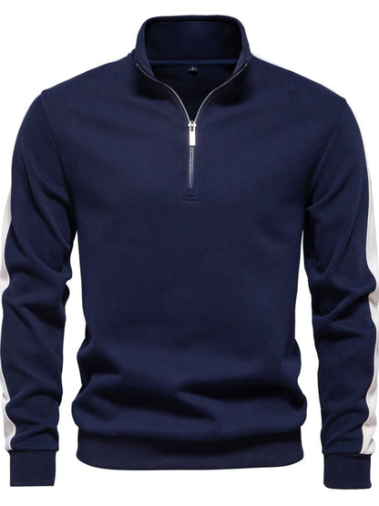 Men's Contrast Striped Long Sleeve Sweatshirt