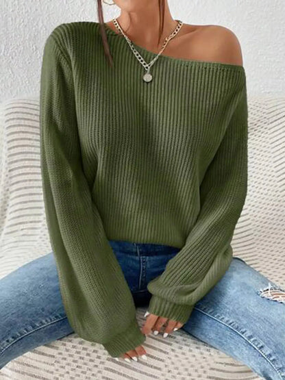 Single Shoulder Knit Sweater