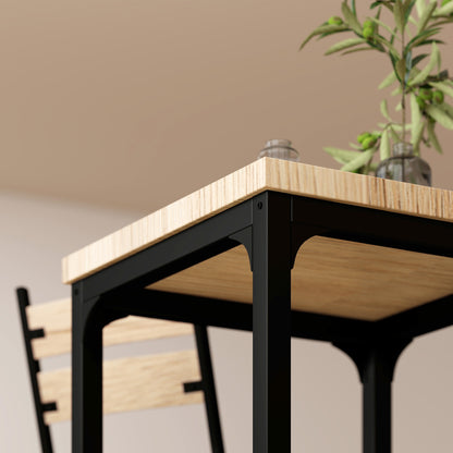 3 Piece Dining Table Set for 2, Modern Kitchen Table and Chairs, Dining Room Set for Breakfast Nook, Light Wood Grain